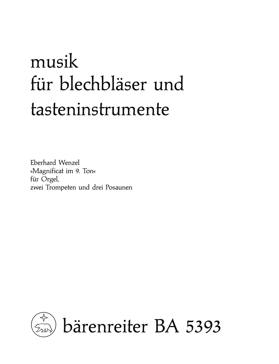 Vorderes Coverbild "Magnificat im 9. Ton" für Orgel, zwei Trompeten und drei Posaunen (1968)