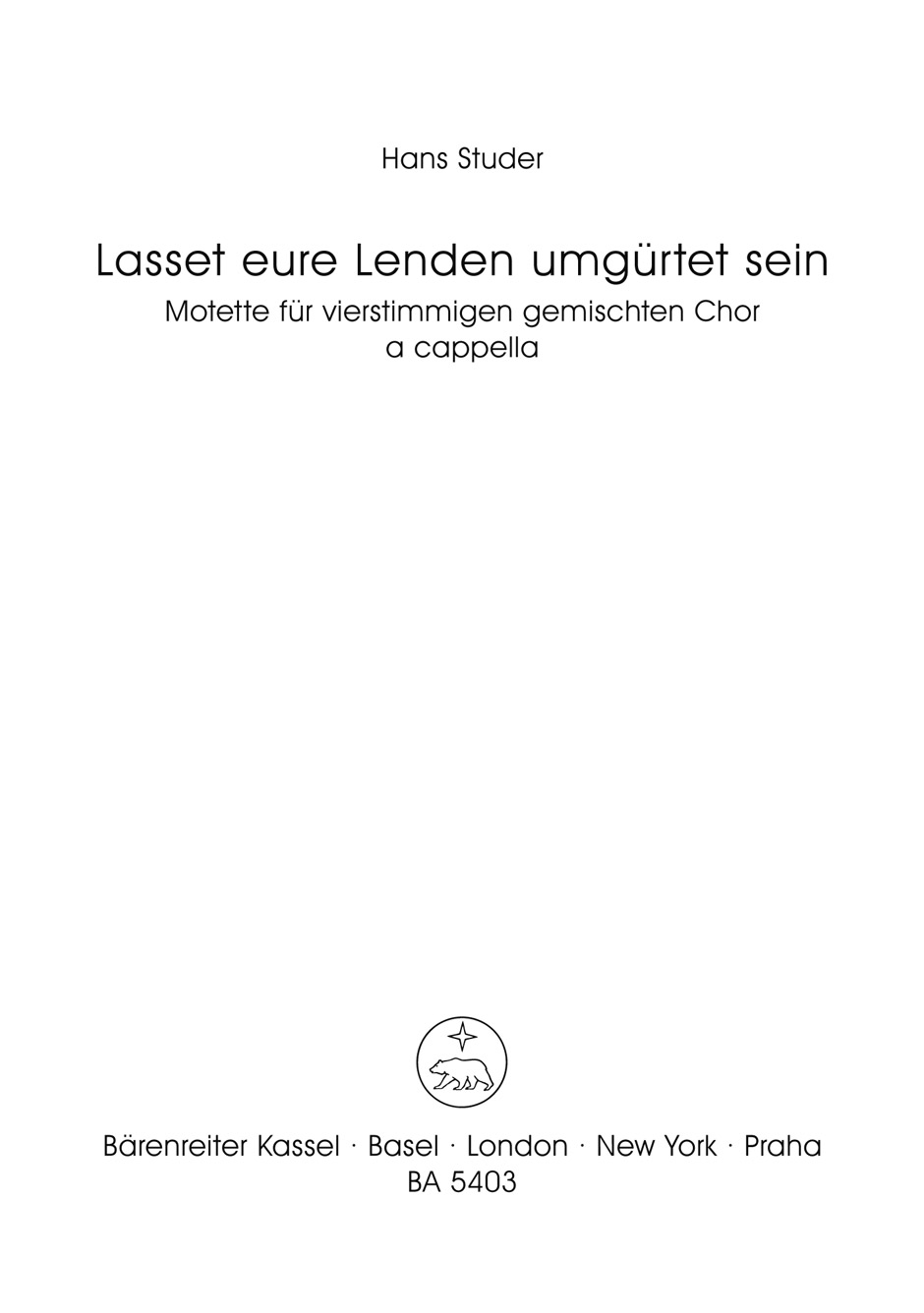 Vorderes Coverbild Lasset eure Lenden umgürtet sein (1964)