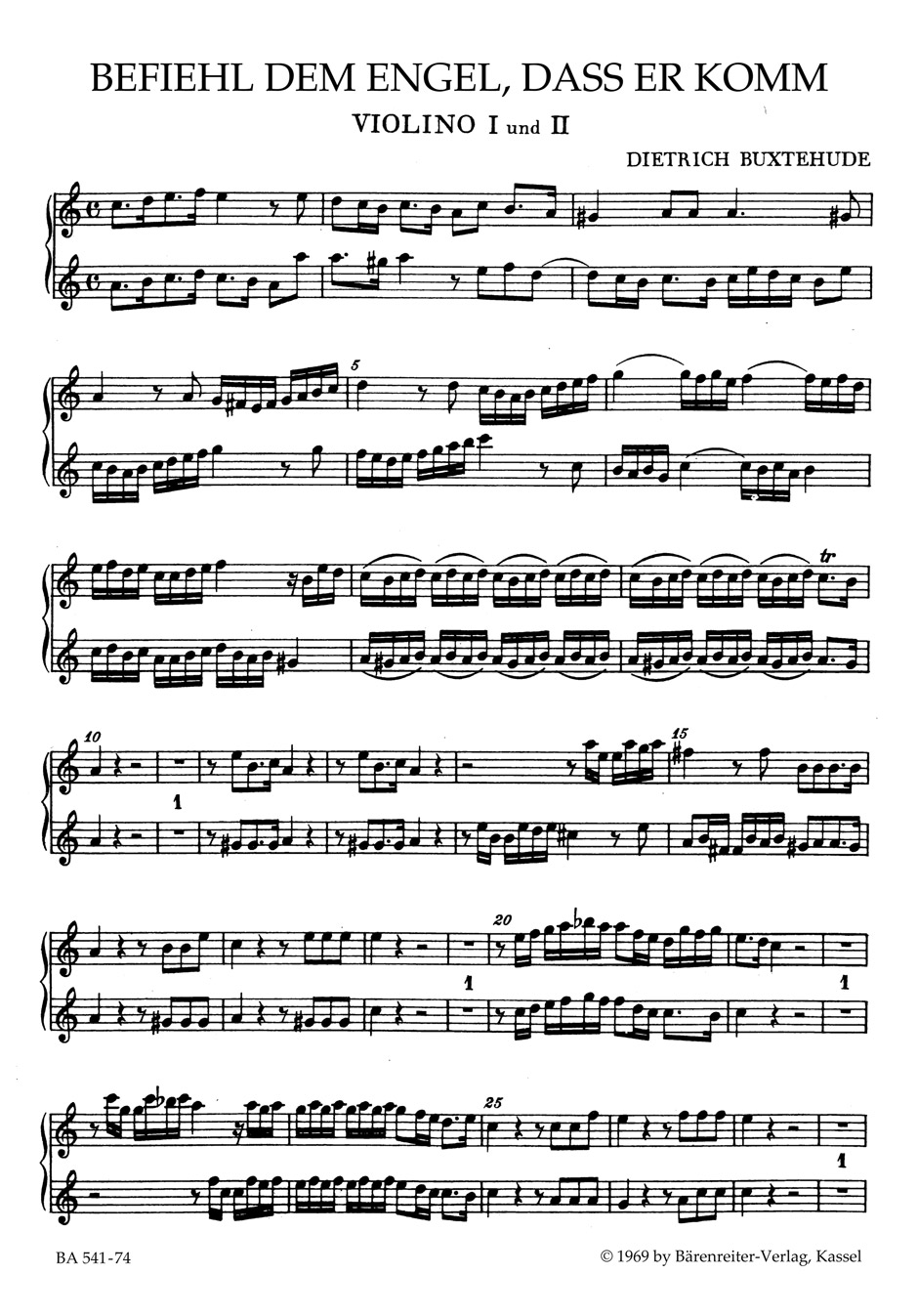 Vorderes Coverbild Befiehl dem Engel, dass er komm BuxWV 10