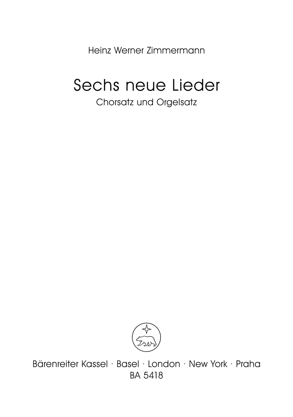 Vorderes Coverbild Sechs neue Lieder (1959–1968)