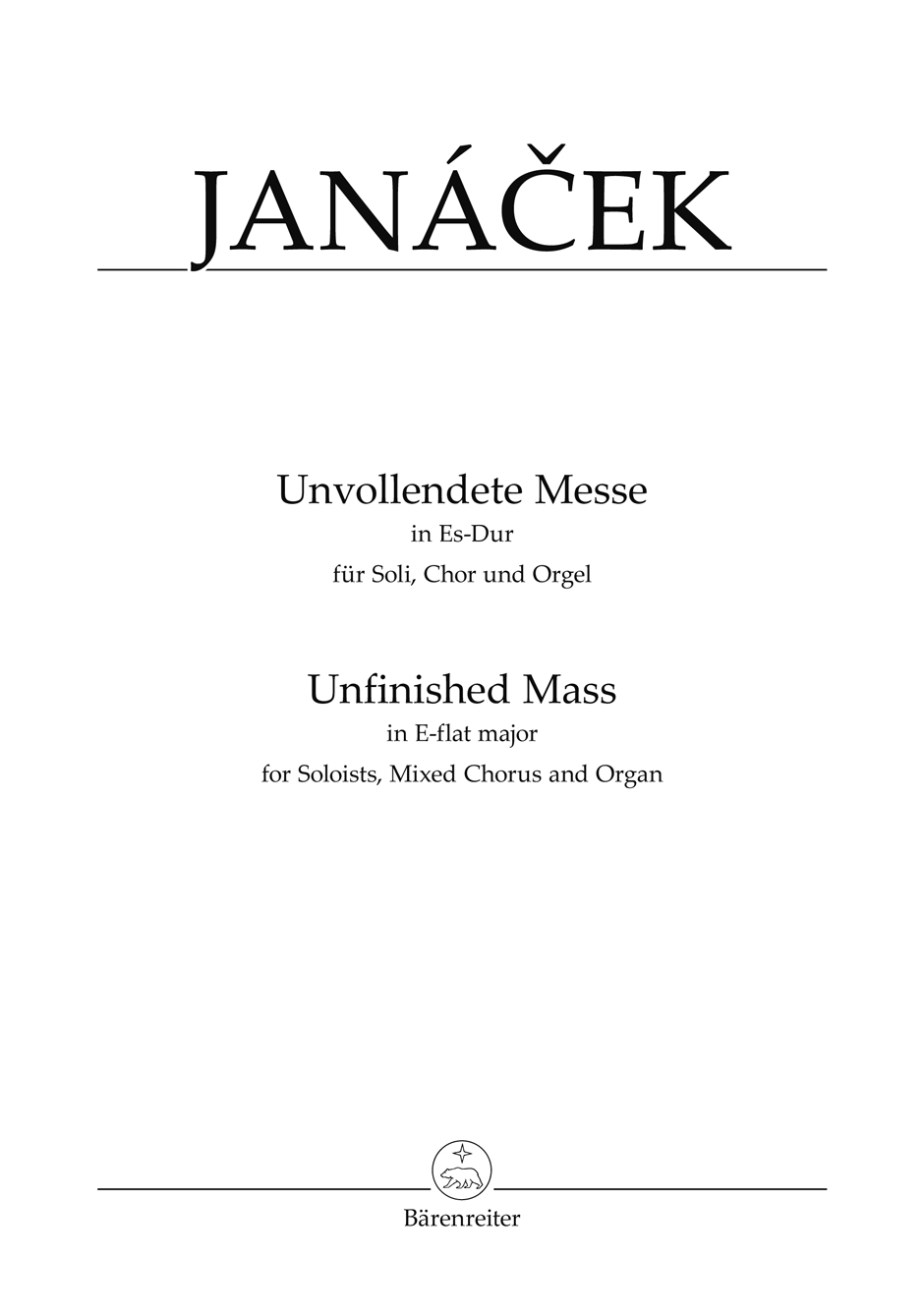 Vorderes Coverbild Messe für Soli, Chor und Orgel Es-Dur "Unvollendete Messe" (1908)