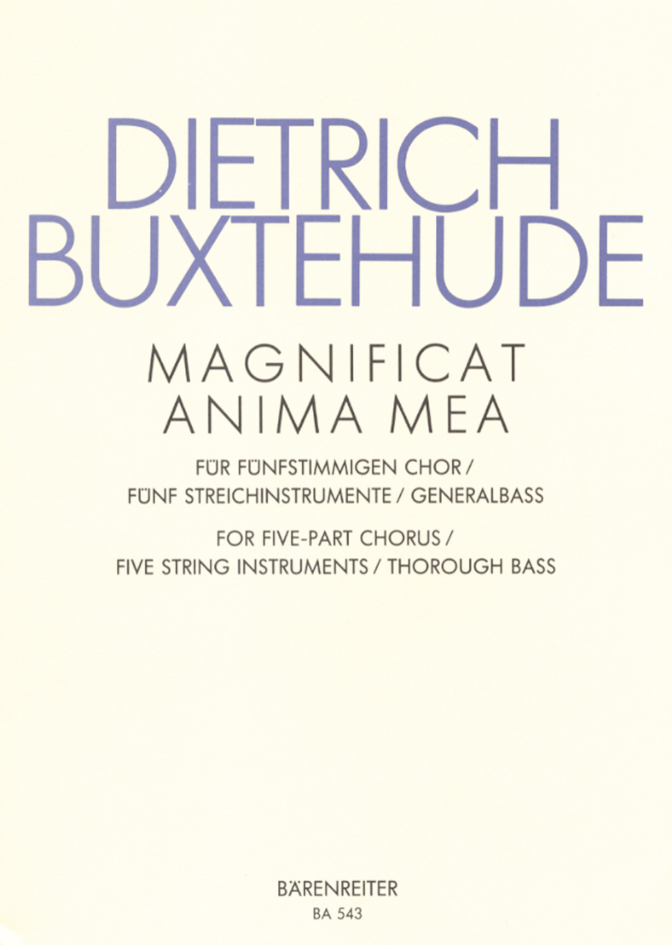 Vorderes Coverbild Magnificat anima mea BuxWV Anh. 1
