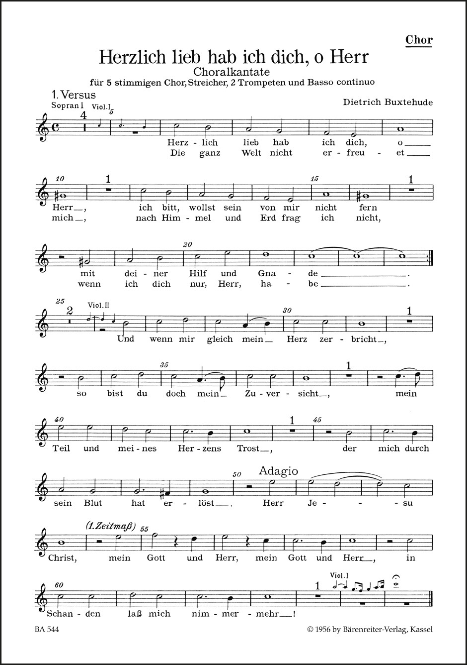 Vorderes Coverbild Herzlich lieb hab ich dich, o Herr BuxWV 41