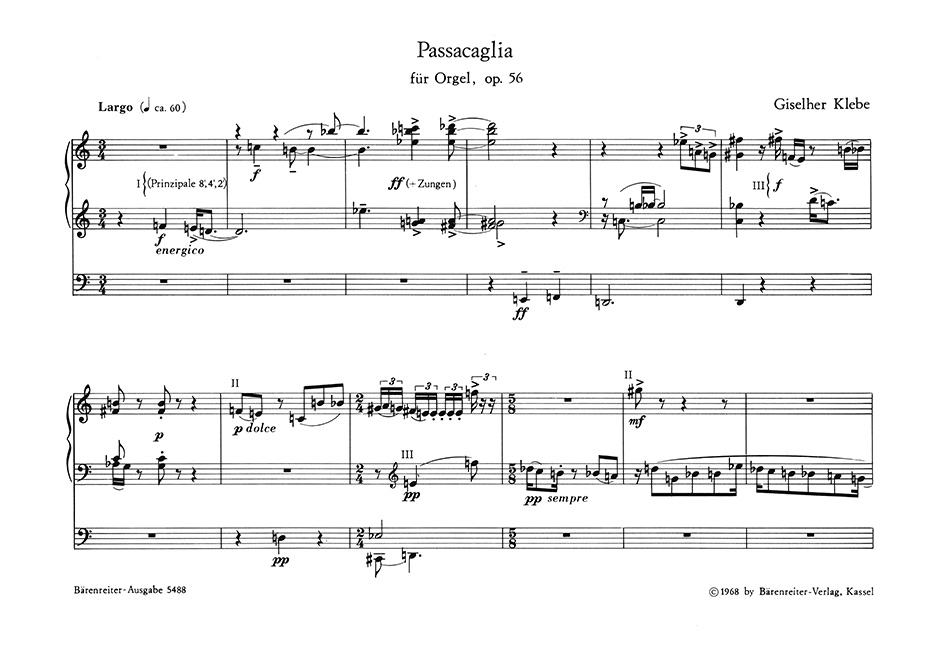 Vorderes Coverbild Passacaglia (1968)