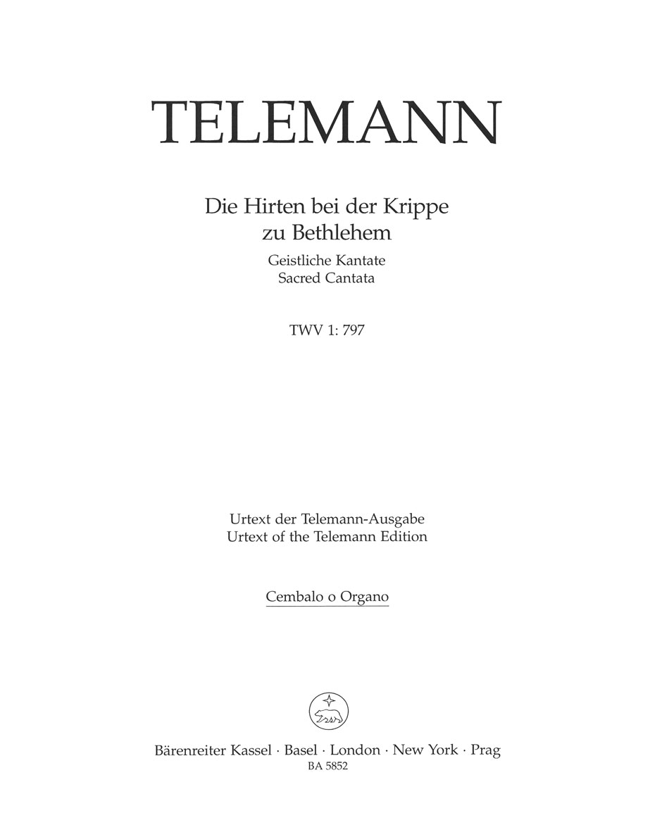 Vorderes Coverbild Die Hirten bei der Krippe zu Bethlehem TWV 1:797