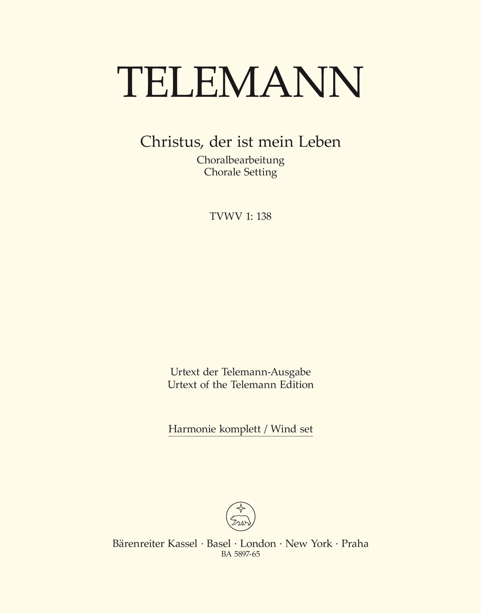 Vorderes Coverbild Christus, der ist mein Leben TVWV 1:138