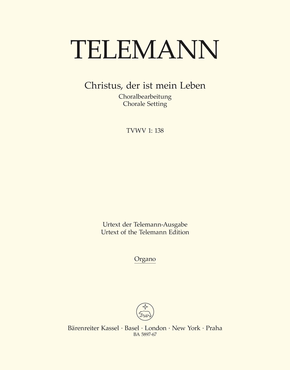 Vorderes Coverbild Christus, der ist mein Leben TVWV 1:138
