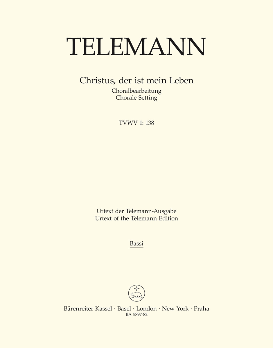Vorderes Coverbild Christus, der ist mein Leben TVWV 1:138