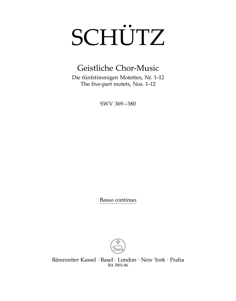 Vorderes Coverbild Geistliche Chor-Music SWV 369-380