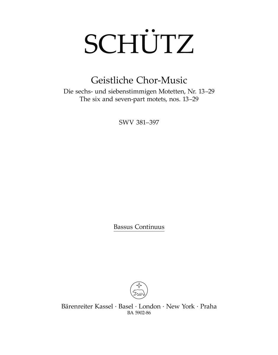 Vorderes Coverbild Geistliche Chor-Music SWV 381-397