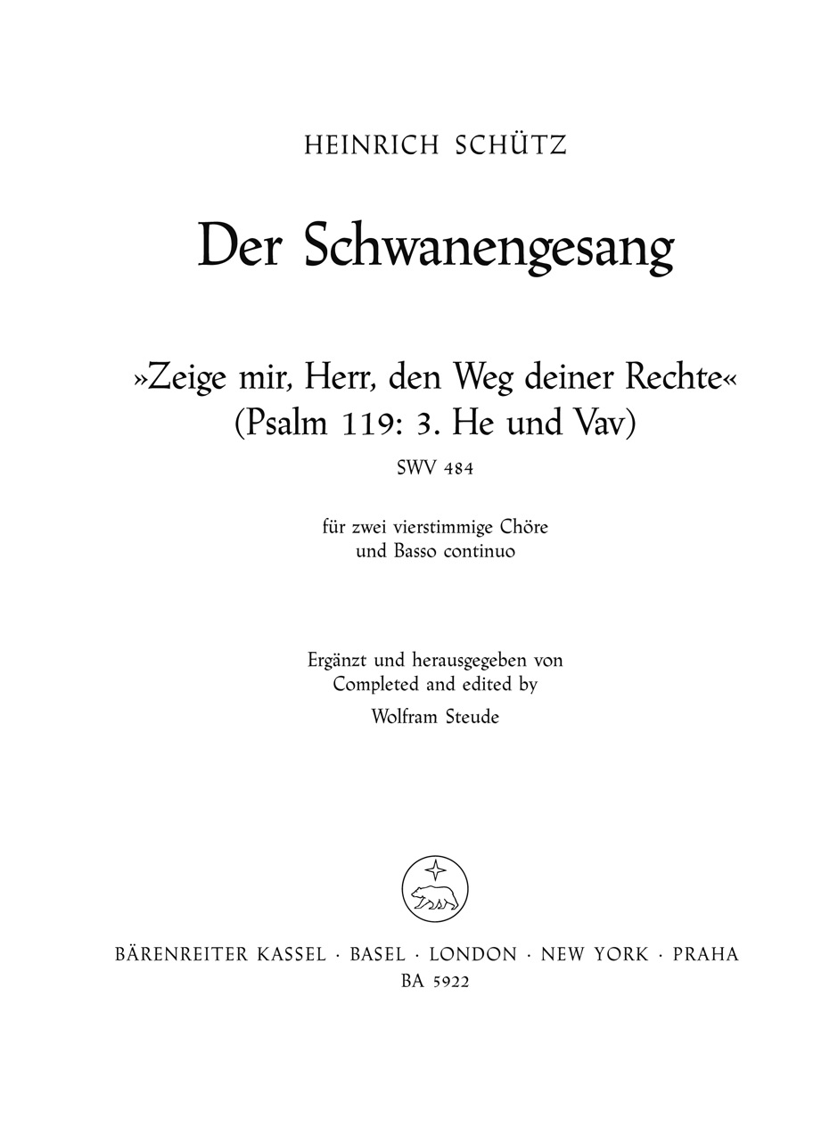 Vorderes Coverbild Zeige mir, Herr, den Weg deiner Rechte SWV 484
