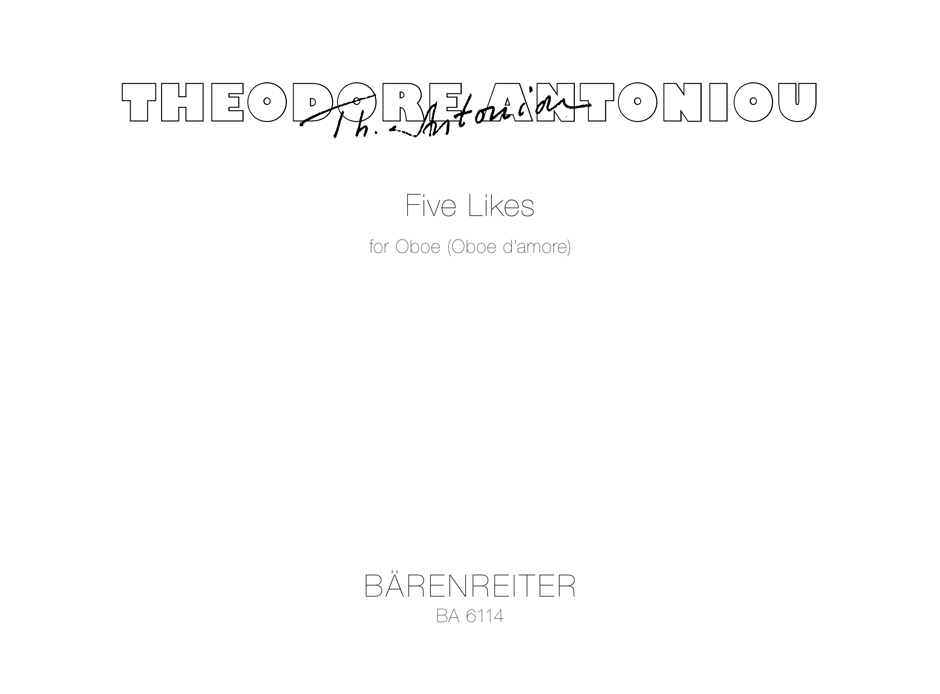 Vorderes Coverbild Five Likes für Oboe solo (Oboe d'amore) (1969)