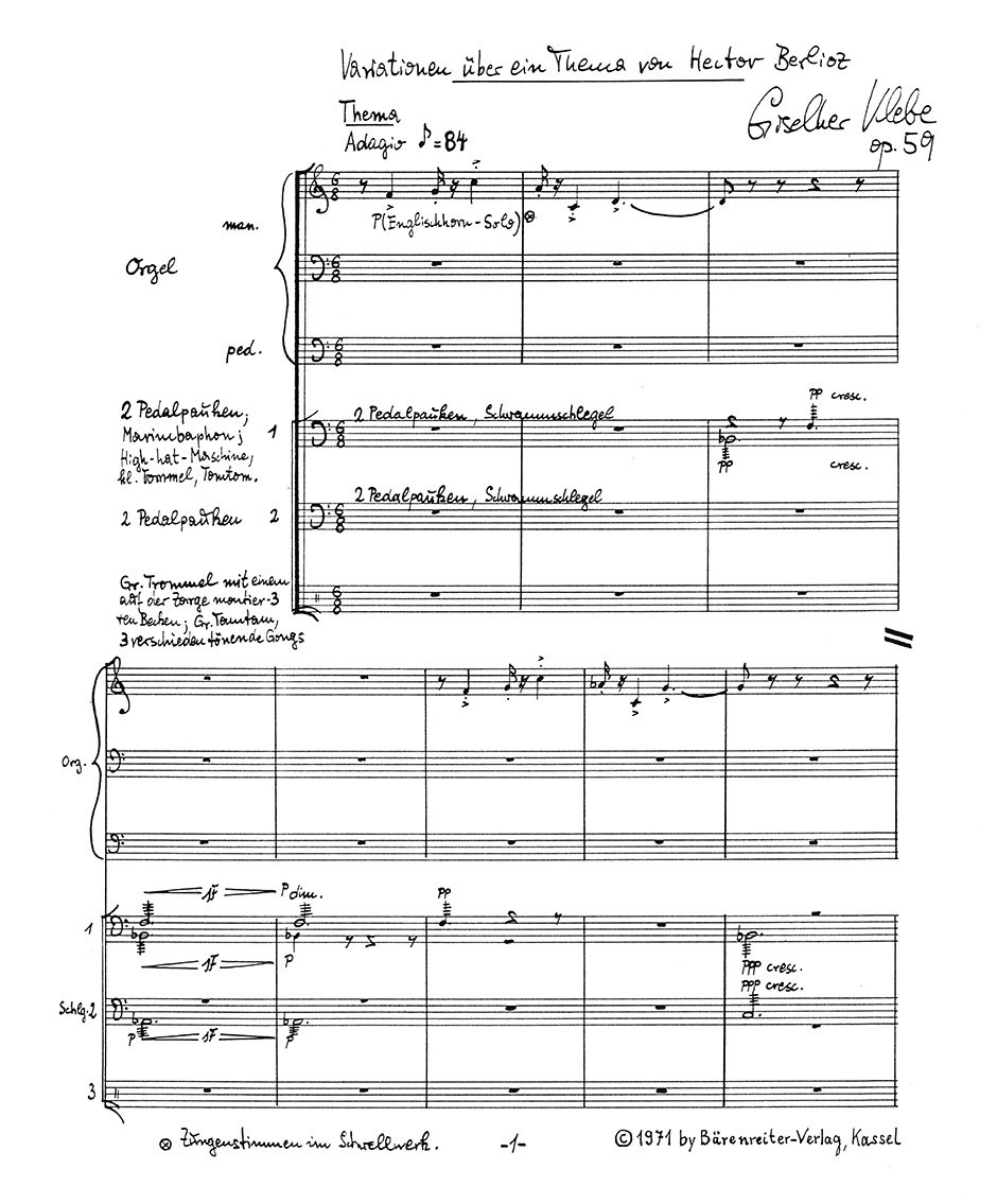 Vorderes Coverbild Variationen über ein Thema von Hector Berlioz op. 59 (1970)