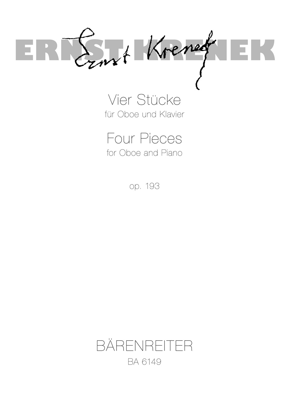 Vorderes Coverbild Four pieces for oboe and piano (Vier Stücke für Oboe und Klavier) op. 193 (1966)