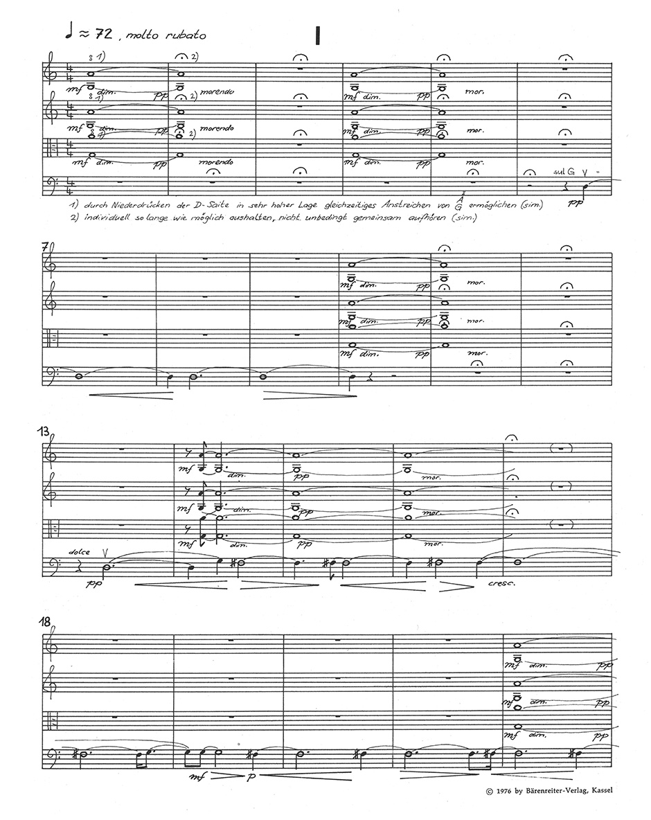 Anderes Coverbild 1. Streichquartett in vier Sätzen (1976)