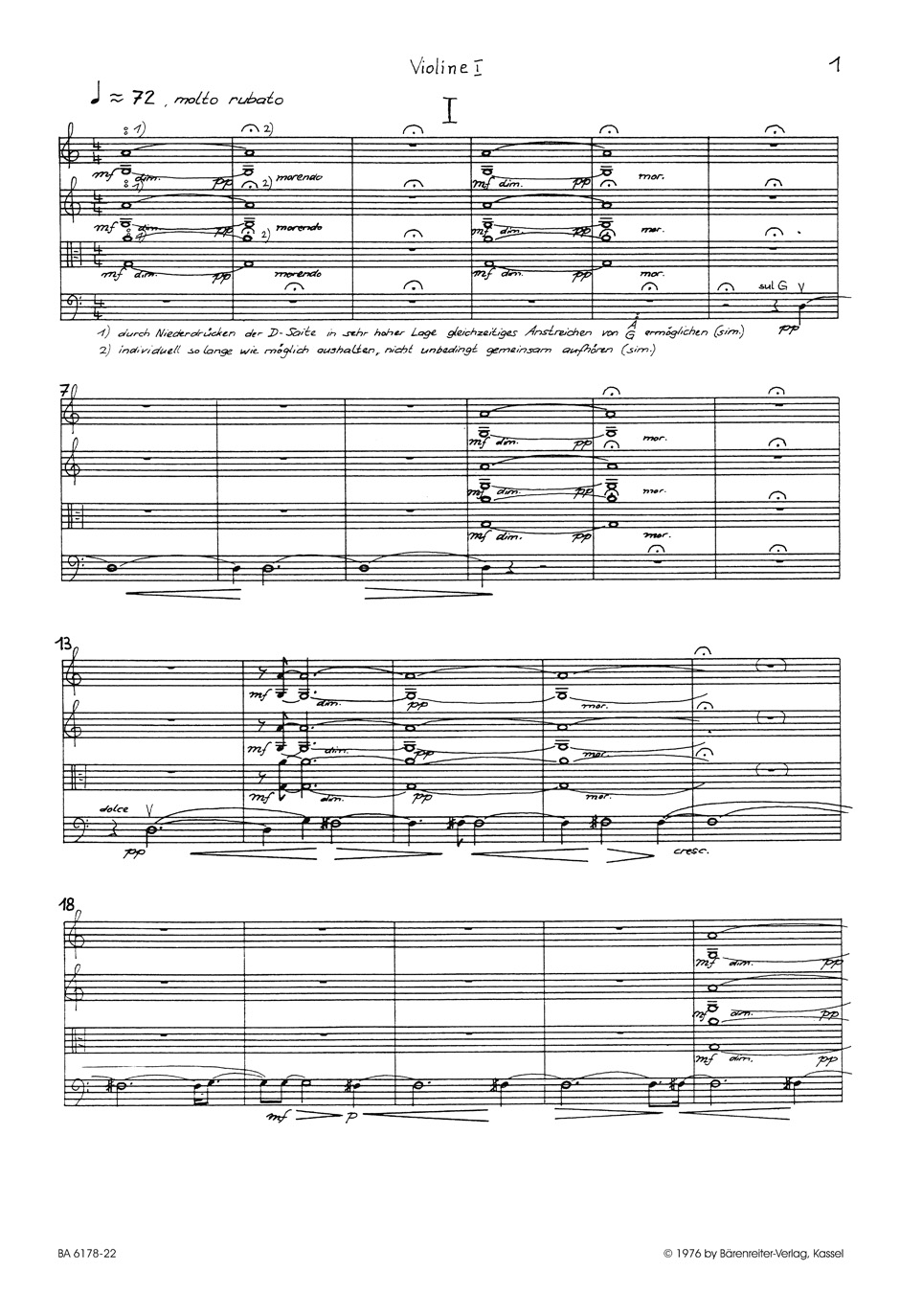 Anderes Coverbild 1. Streichquartett in vier Sätzen (1976)