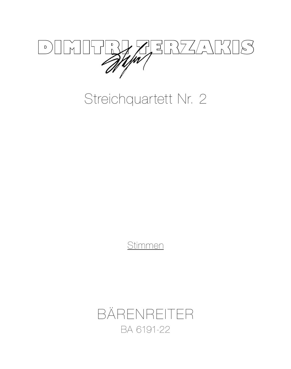 Vorderes Coverbild Streichquartett Nr. 2 (1976)