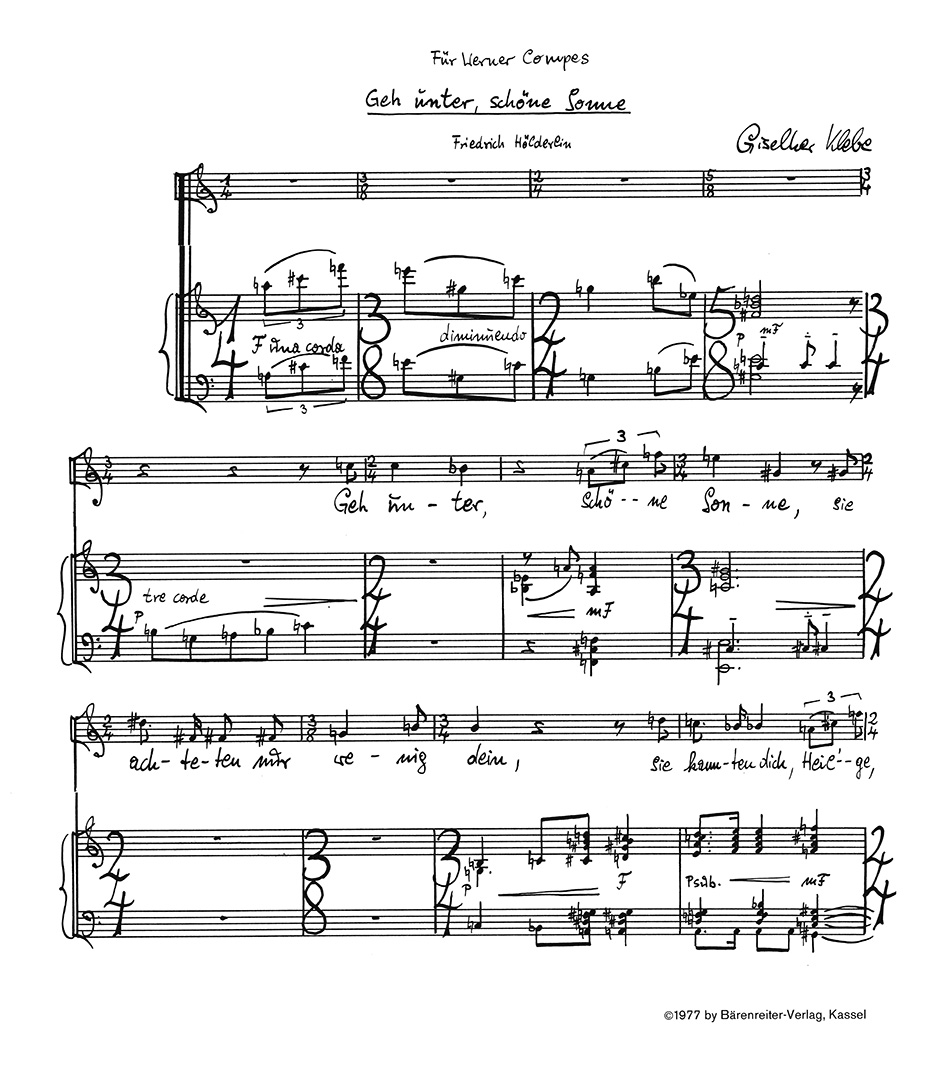 Vorderes Coverbild Drei Lieder für hohe Singstimme und Klavier op. 74 (1975/1976)