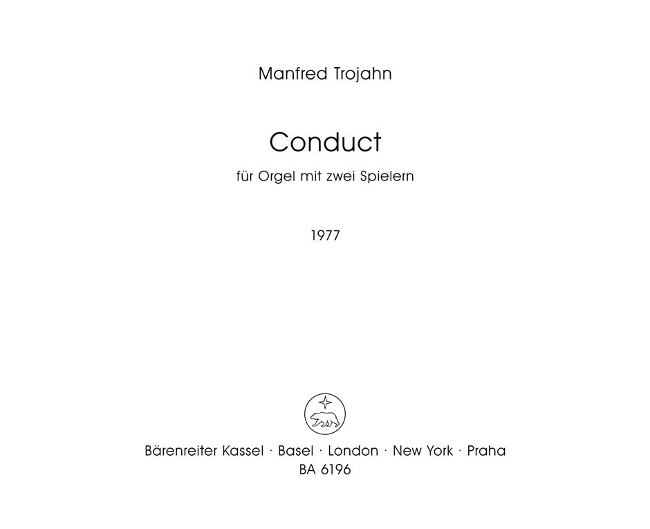 Vorderes Coverbild Conduct für Orgel mit zwei Spielern (1977)