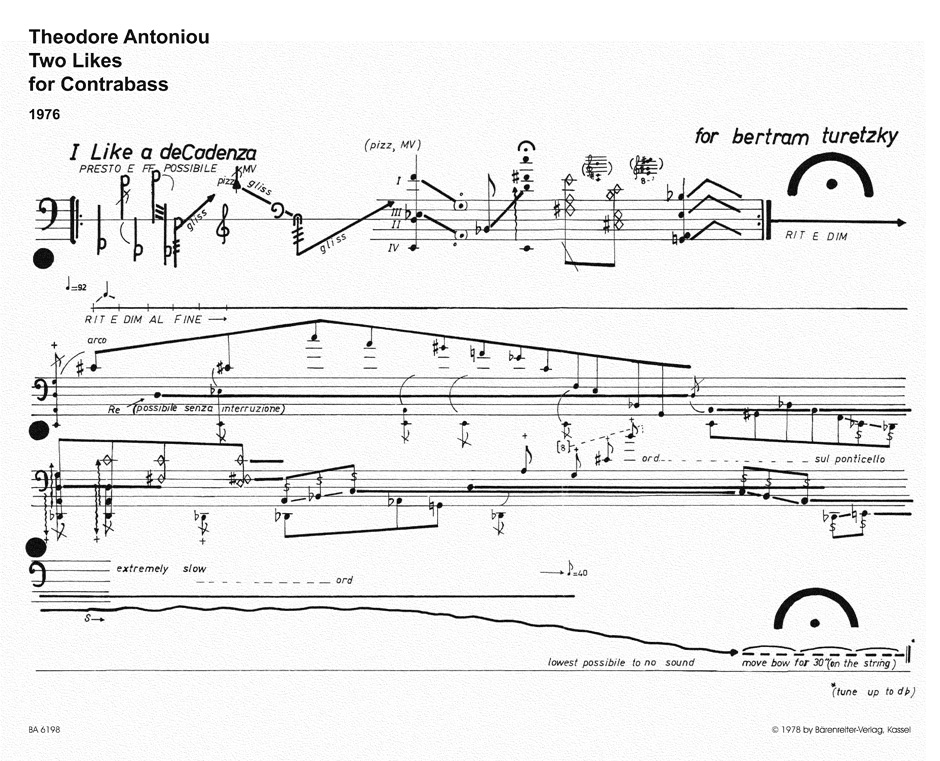 Anderes Coverbild Two Likes for Contrabass (1976)
