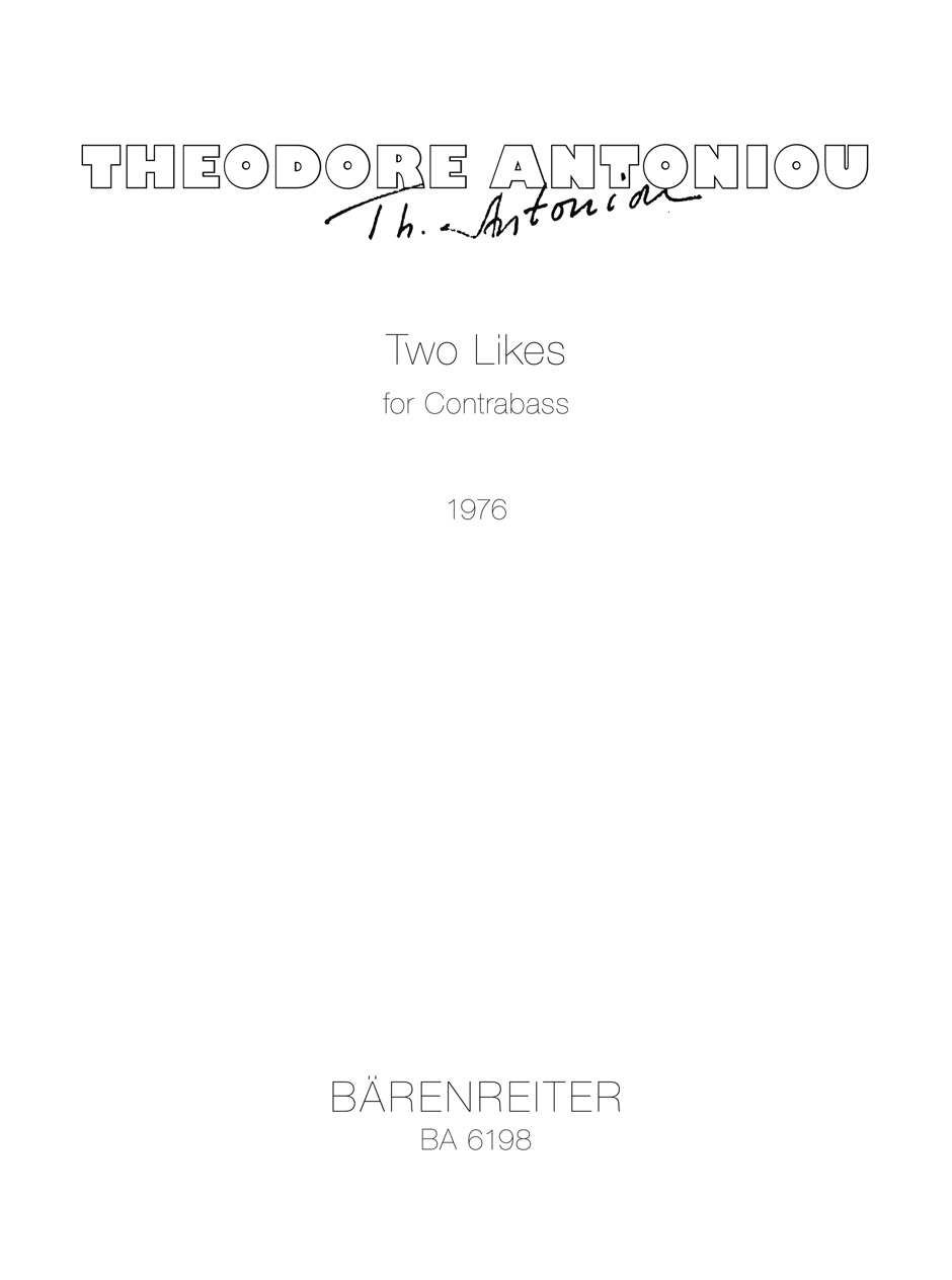 Vorderes Coverbild Two Likes for Contrabass (1976)