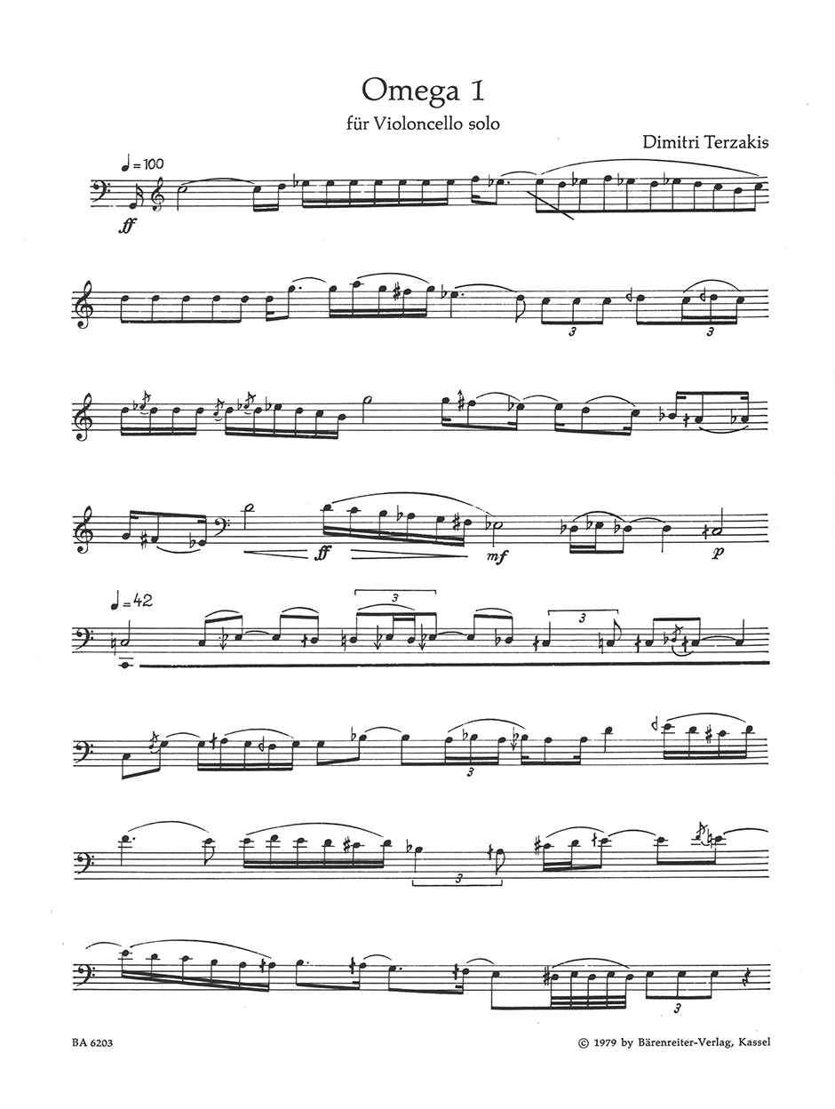 Anderes Coverbild Omega für Violoncello solo (1978)