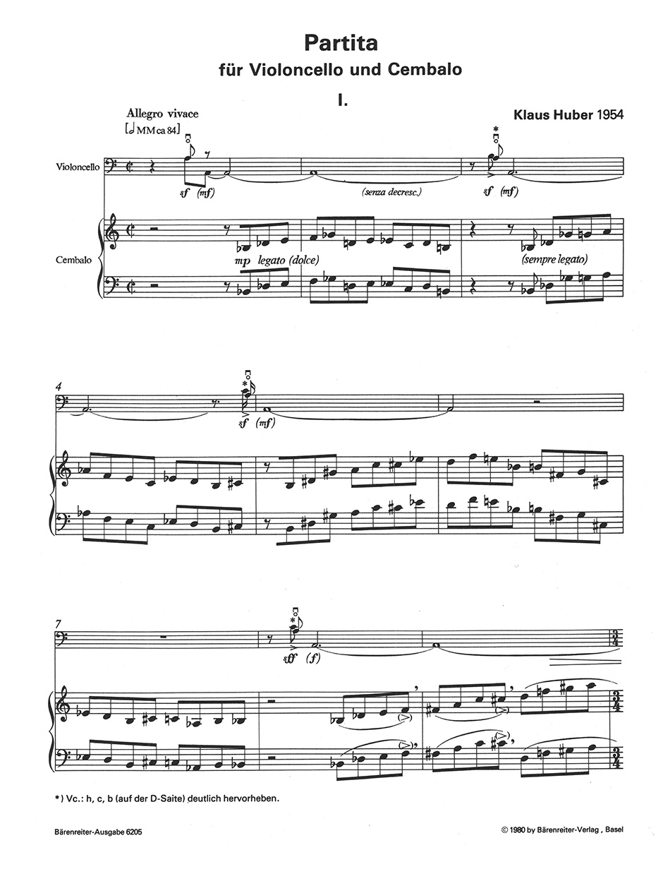 Anderes Coverbild Partita für Violoncello und Cembalo (1954)
