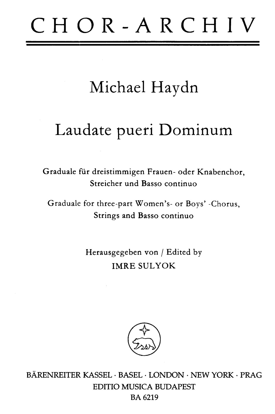 Vorderes Coverbild Laudate pueri Dominum