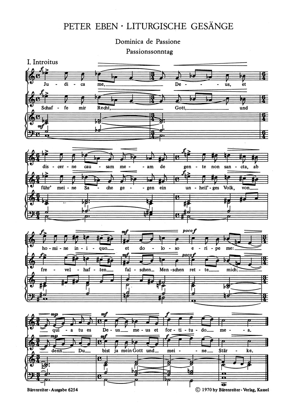 Vorderes Coverbild Dominica de Passione - Proprium zum 4. Fastensonntag: Judica me, Deus / Schaffe mir Recht, Gott