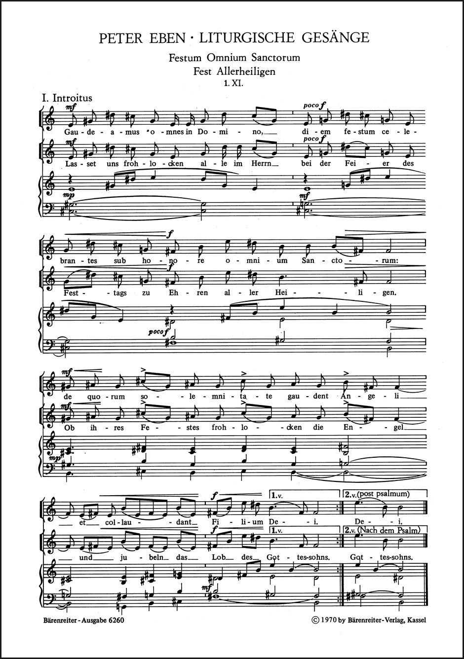 Vorderes Coverbild Festum Omnium Sanctorum - Proprium zum Fest Allerheiligen: Gaudeamus omnes in Domino / Lasset uns frohlocken alle im Herrn