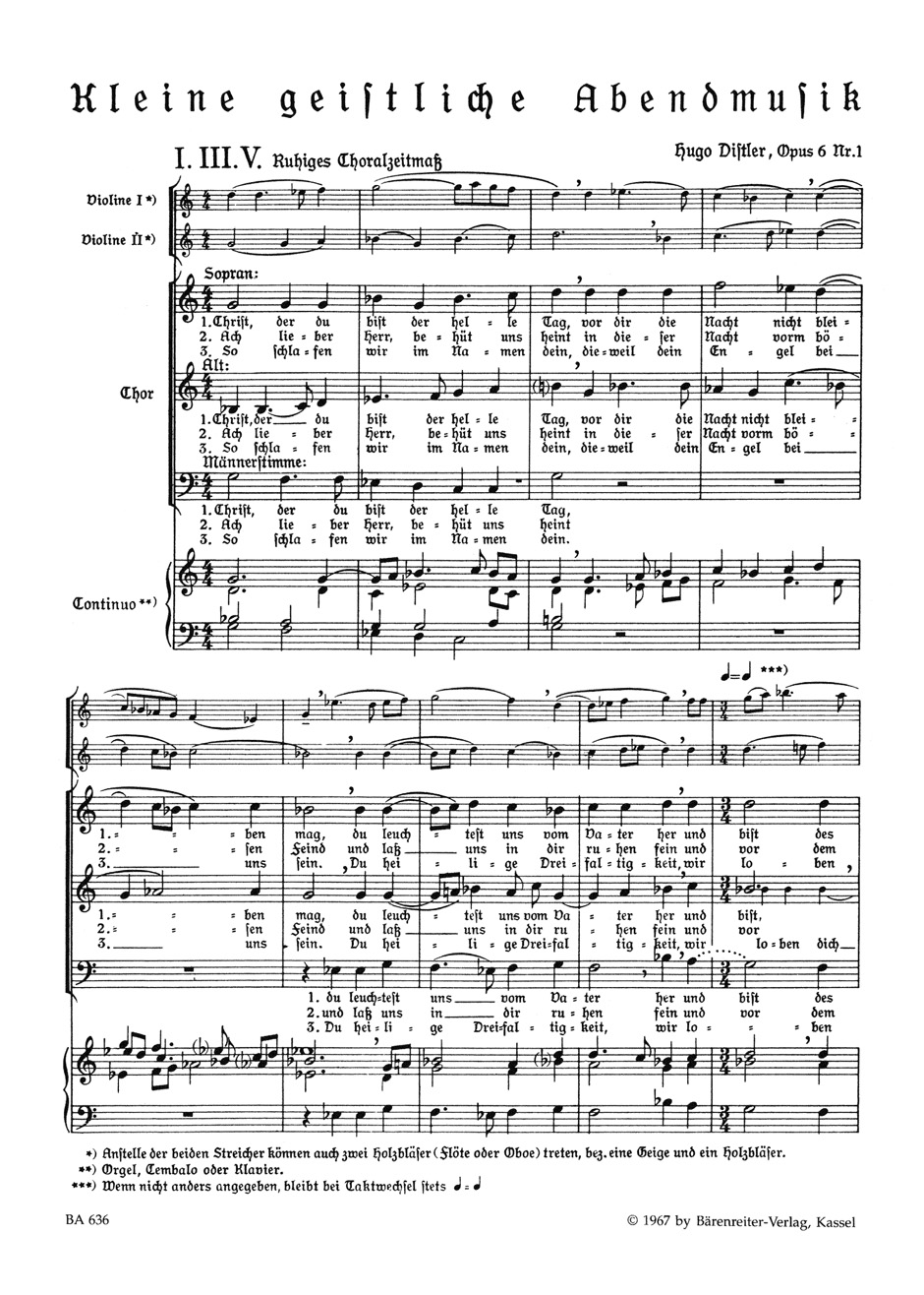 Anderes Coverbild Christ, der du bist der helle Tag Nr. 1 op. 6 (1933)