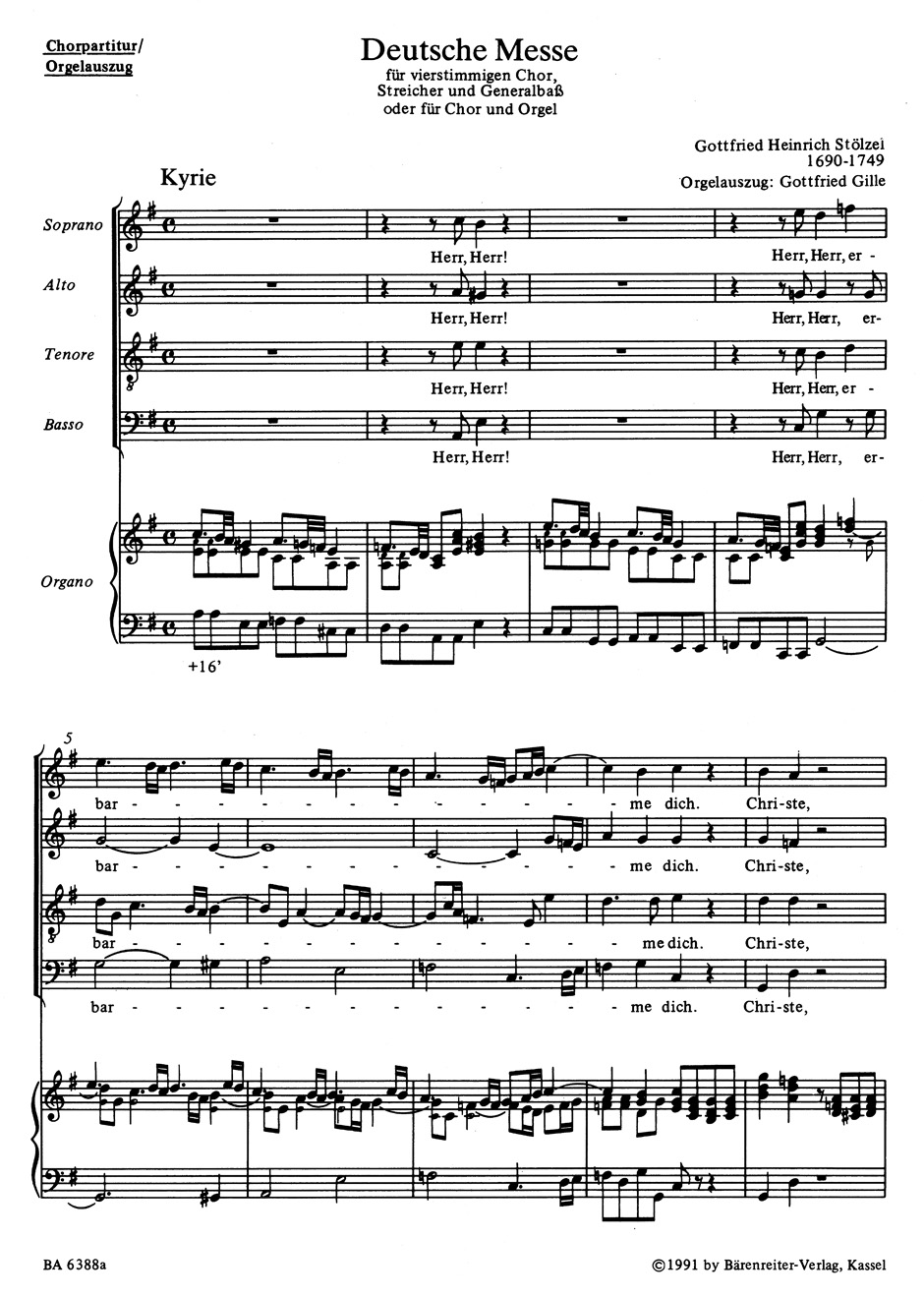 Vorderes Coverbild Deutsche Messe. Kyrie / Herr, erbarme dich - Gloria / Ehre sei Gott in der Höhe