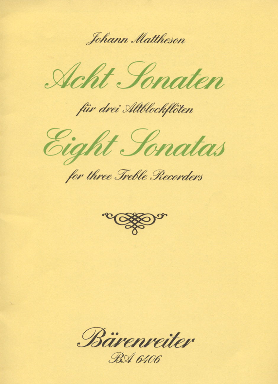 Vorderes Coverbild Acht Sonaten für 3 Altblockflöten op. 1/3-10