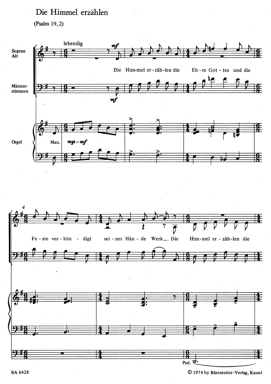 Anderes Coverbild Psalmsprüche für drei- und vierstimmigen gemischten Chor und Orgel