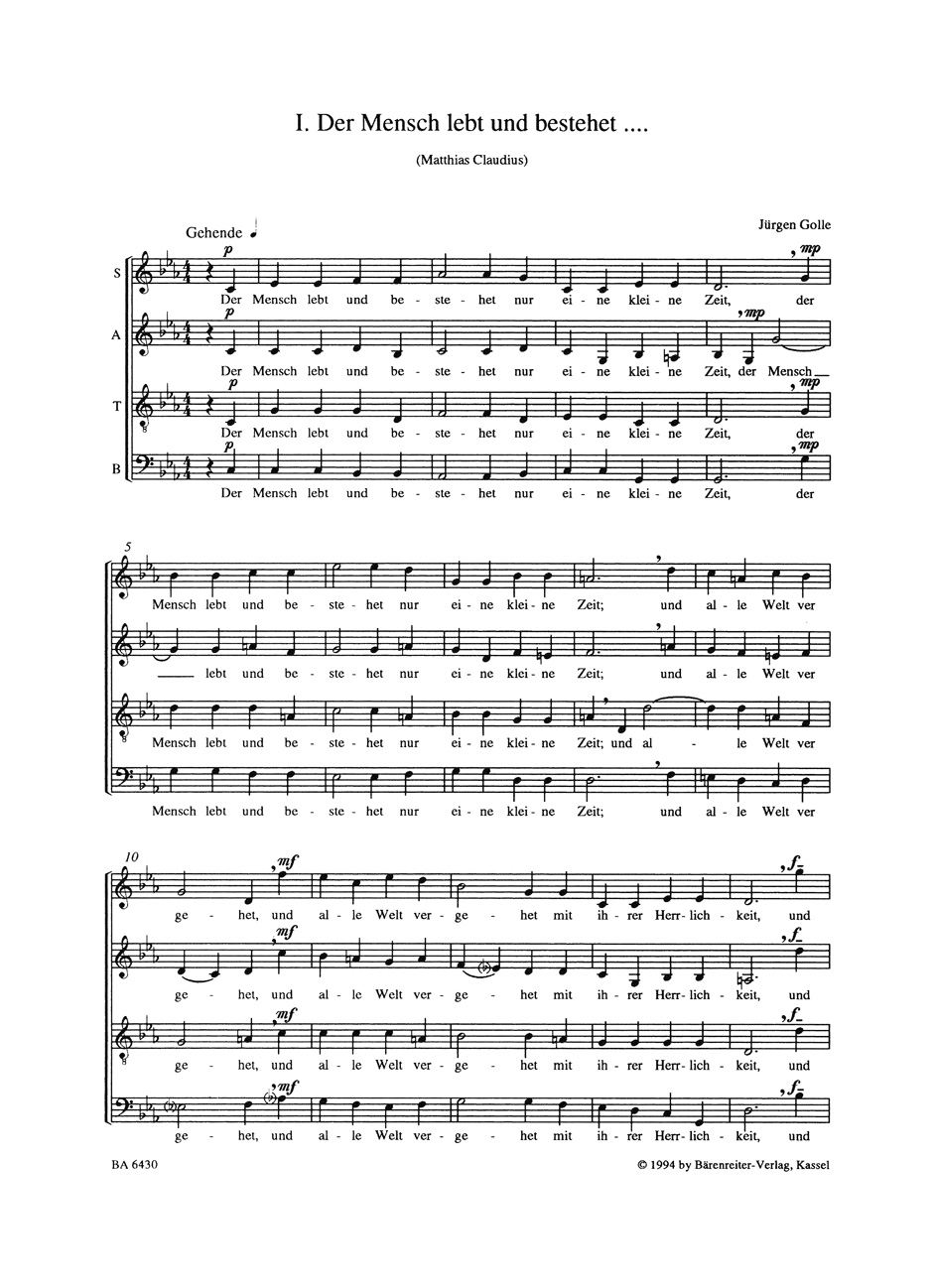 Anderes Coverbild Drei kleine geistliche Motetten für vierstimmigen gemischten Chor a cappella
