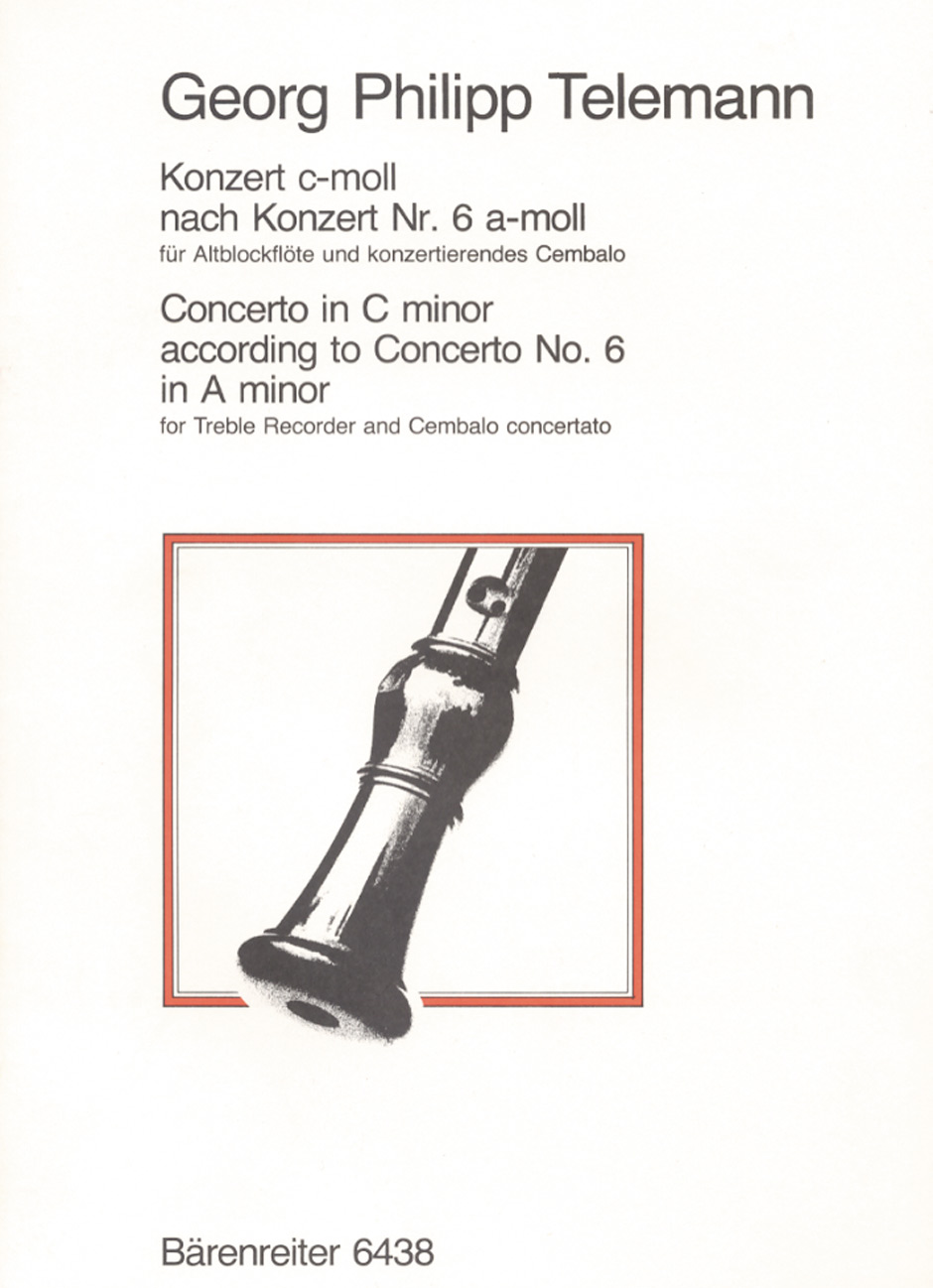 Vorderes Coverbild Konzert für Blockflöte und konzertierendes Cembalo c-Moll TWV 42:a2