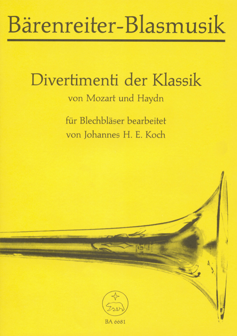 Vorderes Coverbild Divertimenti der Klassik. Zwei Satzfolgen von Wolfgang Amadeus Mozart und Joseph Haydn für Blechbläser