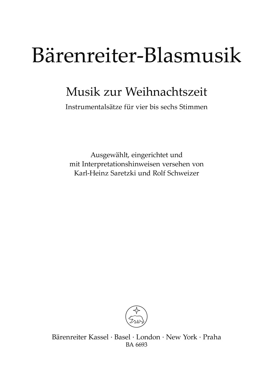 Vorderes Coverbild Musik zur Weihnachtszeit für Blechbläser (Posaunenchor)