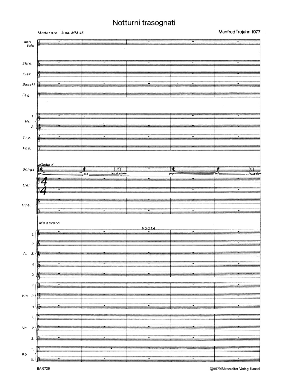 Anderes Coverbild Notturni trasognati für Große Flöte/Altflöte und Kammerorchester (1977)