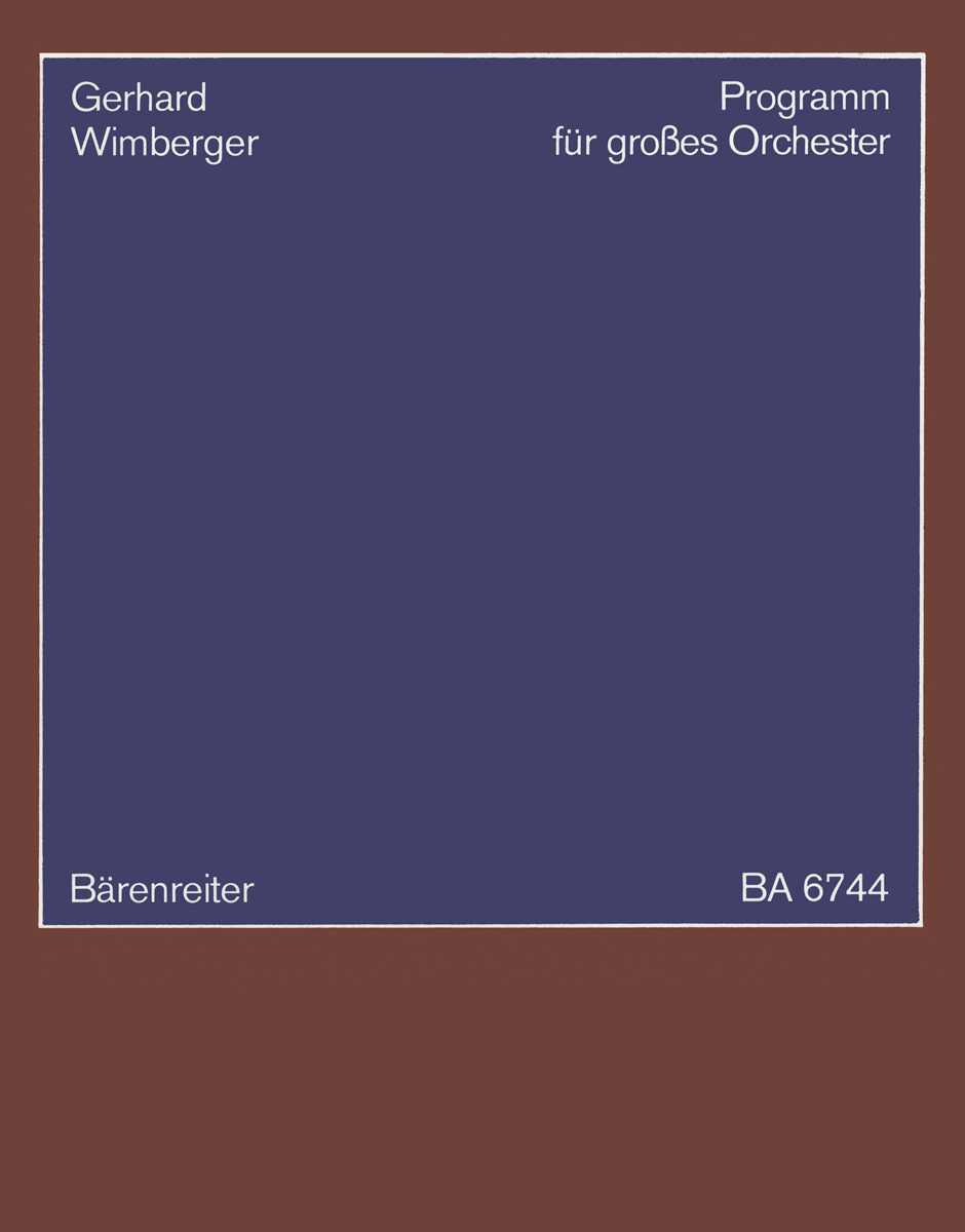 Vorderes Coverbild Programm für großes Orchester (1977/1978)