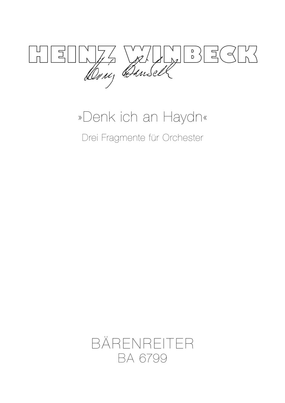 Vorderes Coverbild Denk ich an Haydn (1982)