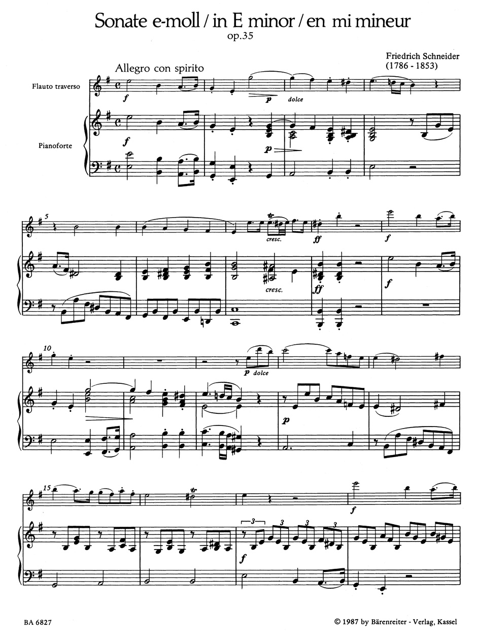 Anderes Coverbild Sonate für Flöte und Klavier e-Moll op. 35