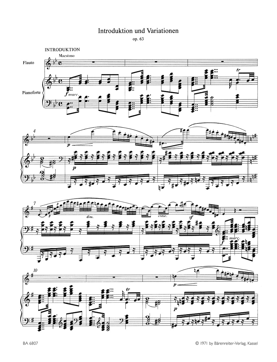 Anderes Coverbild Introduktion und Variationen für Flöte und Klavier