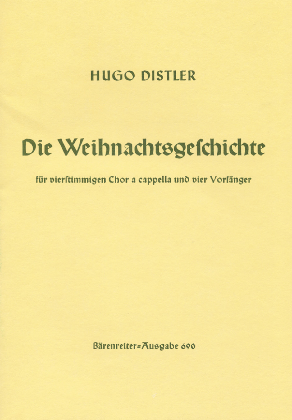 Vorderes Coverbild Die Weihnachtsgeschichte op. 10 (1933)
