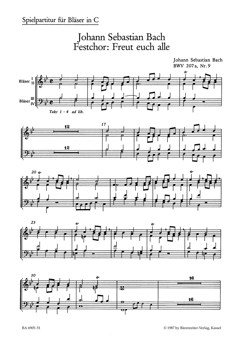 Vorderes Coverbild Freut euch alle BWV 207a, 9