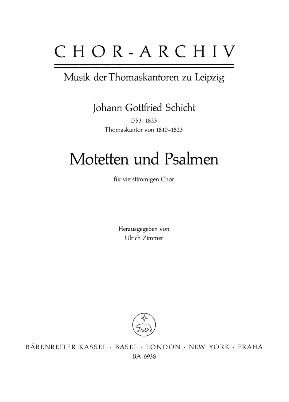 Vorderes Coverbild Motetten und Psalmen für vierstimmigen Chor