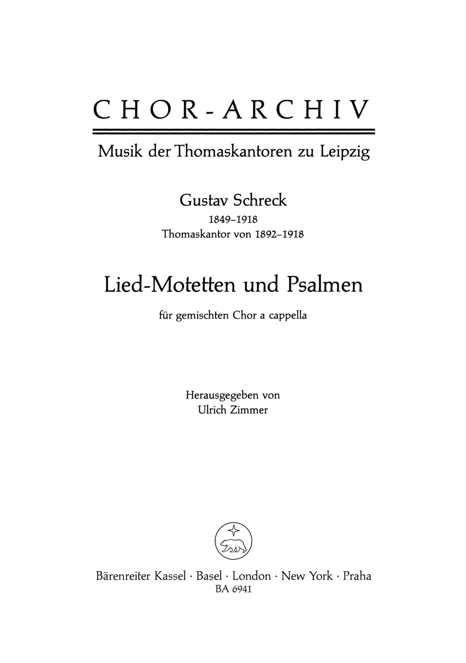 Vorderes Coverbild Lied-Motetten und Psalmen für gemischten Chor a cappella