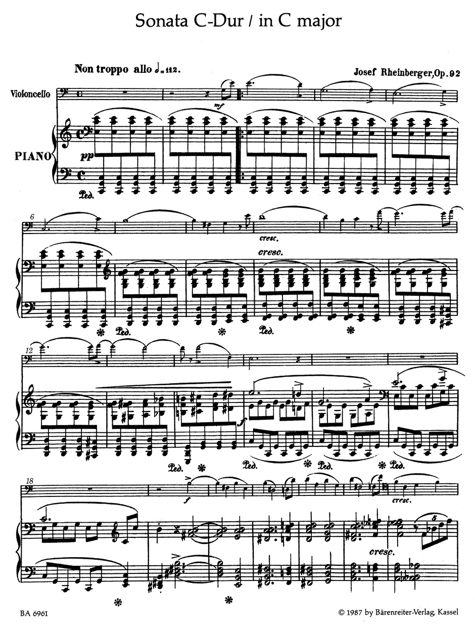 Anderes Coverbild Sonate für Violoncello und Klavier C-Dur op. 92