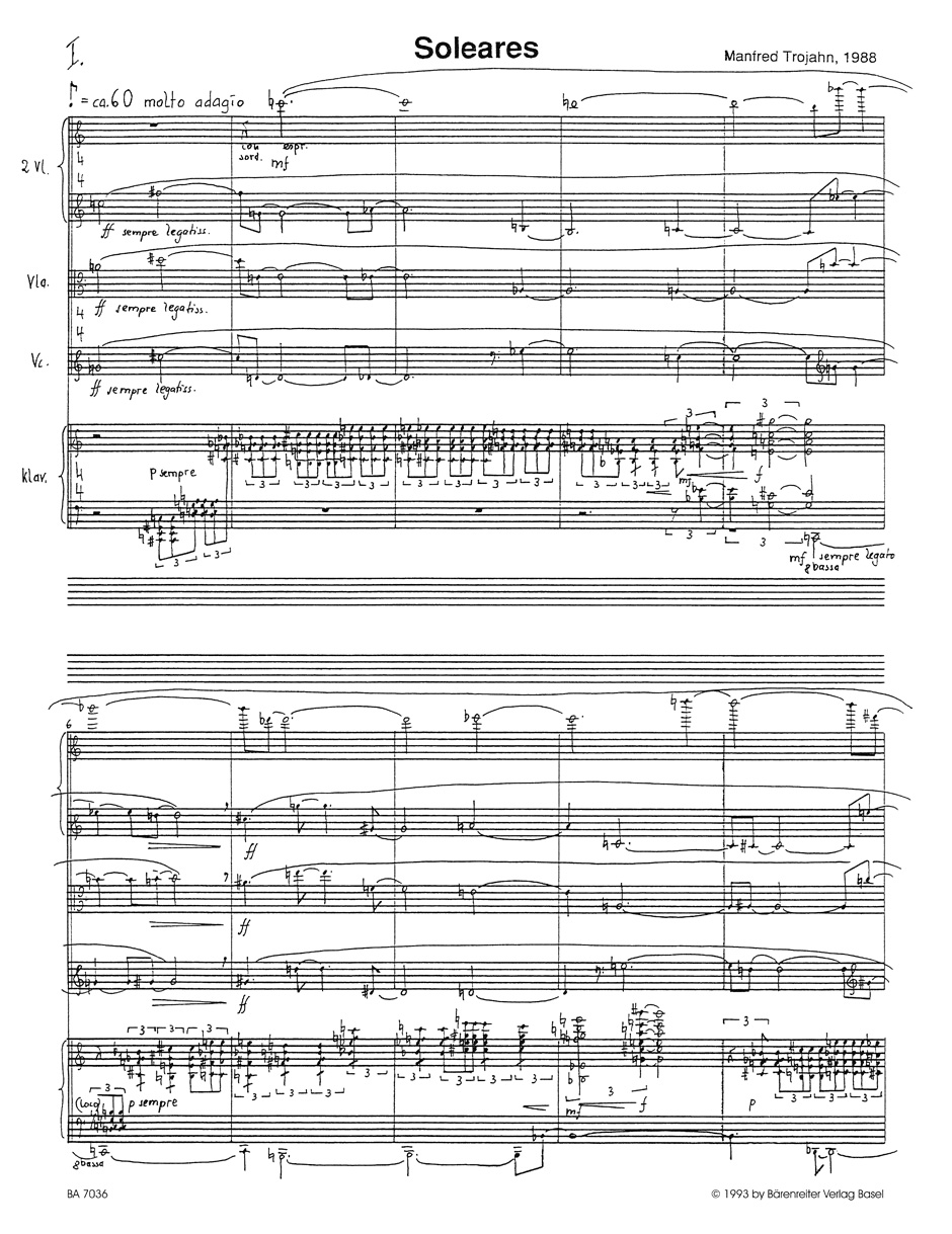 Anderes Coverbild Soleares für Klavier und Streichquartett (1988)