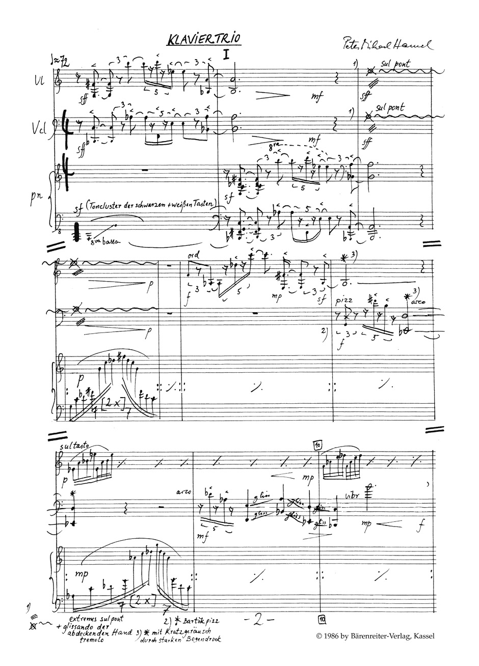 Anderes Coverbild Trio für Violine, Violoncello und Klavier (1985)